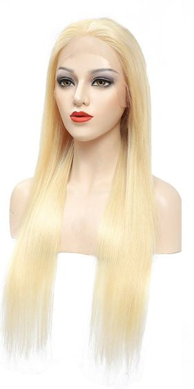 Blonde straight lace front wig