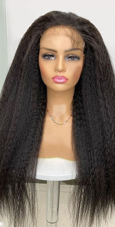 Kinky straight 4x4 closure wig