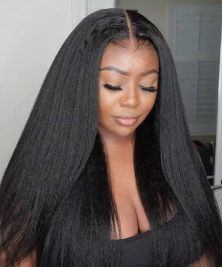 Kinky Straight 4x4 Transparent Closure Wig